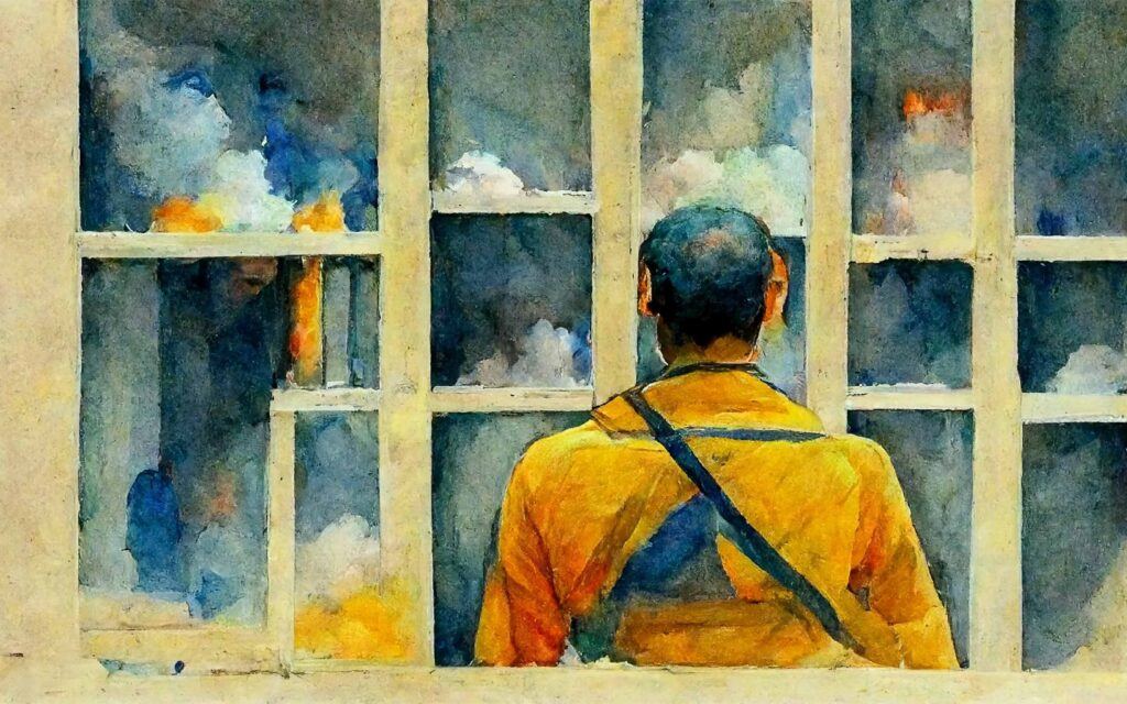 person in prison cell learning about entrepreneurship