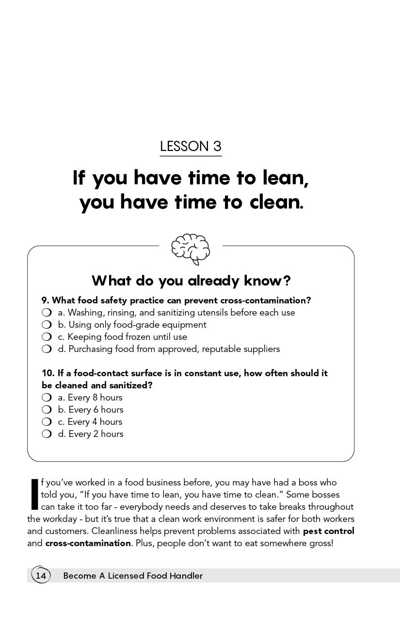 Page 14 - Become A Licensed Food Handler by Level