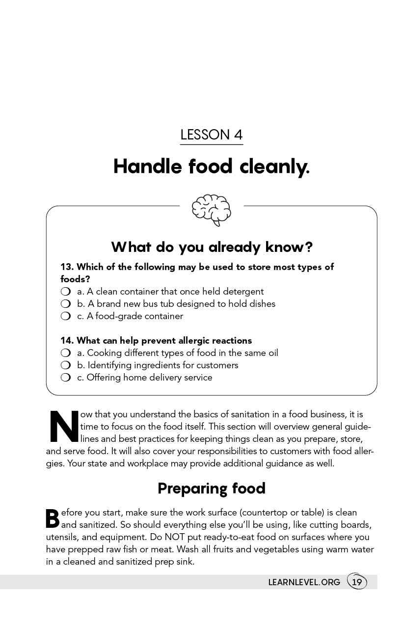 Page 19 - Become A Licensed Food Handler by Level