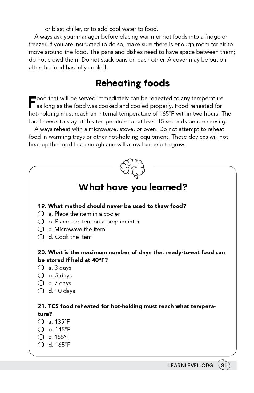 Page 31 - Become A Licensed Food Handler by Level