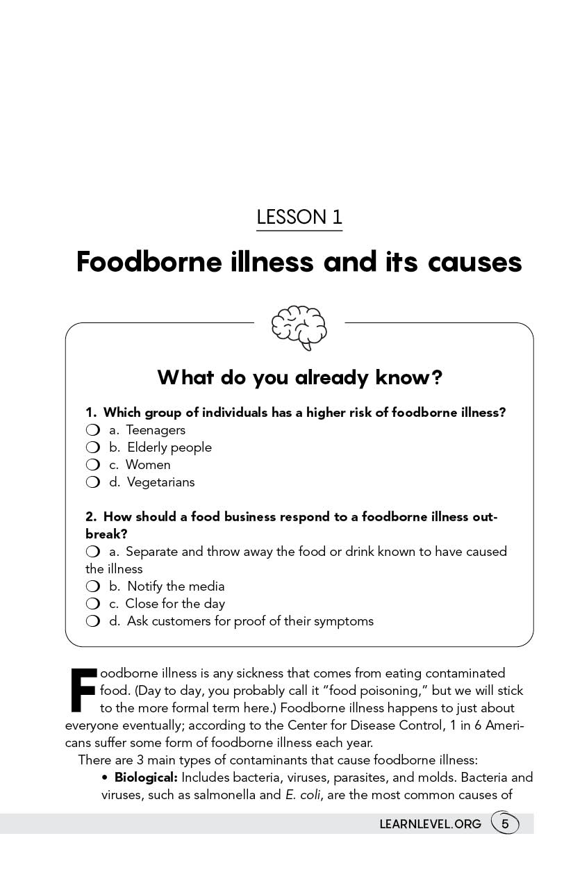 Page 5 - Become A Licensed Food Handler by Level