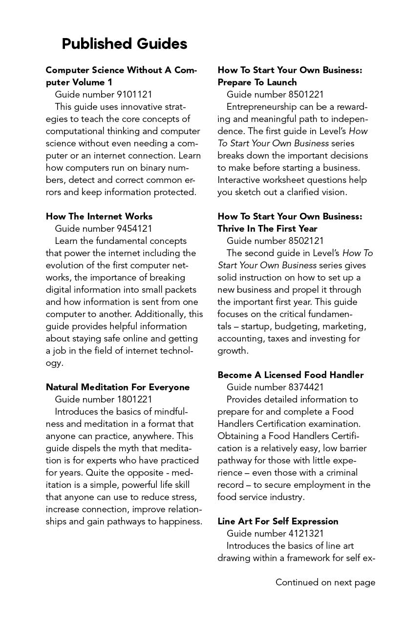 Inner Back Cover - Become A Licensed Food Handler by Level