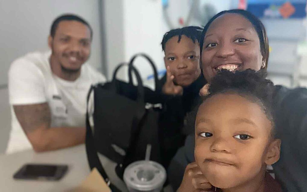 Diamond Quarles and her family. Diamond enrolled her incarcerated spouse into Level's prison educaion program.