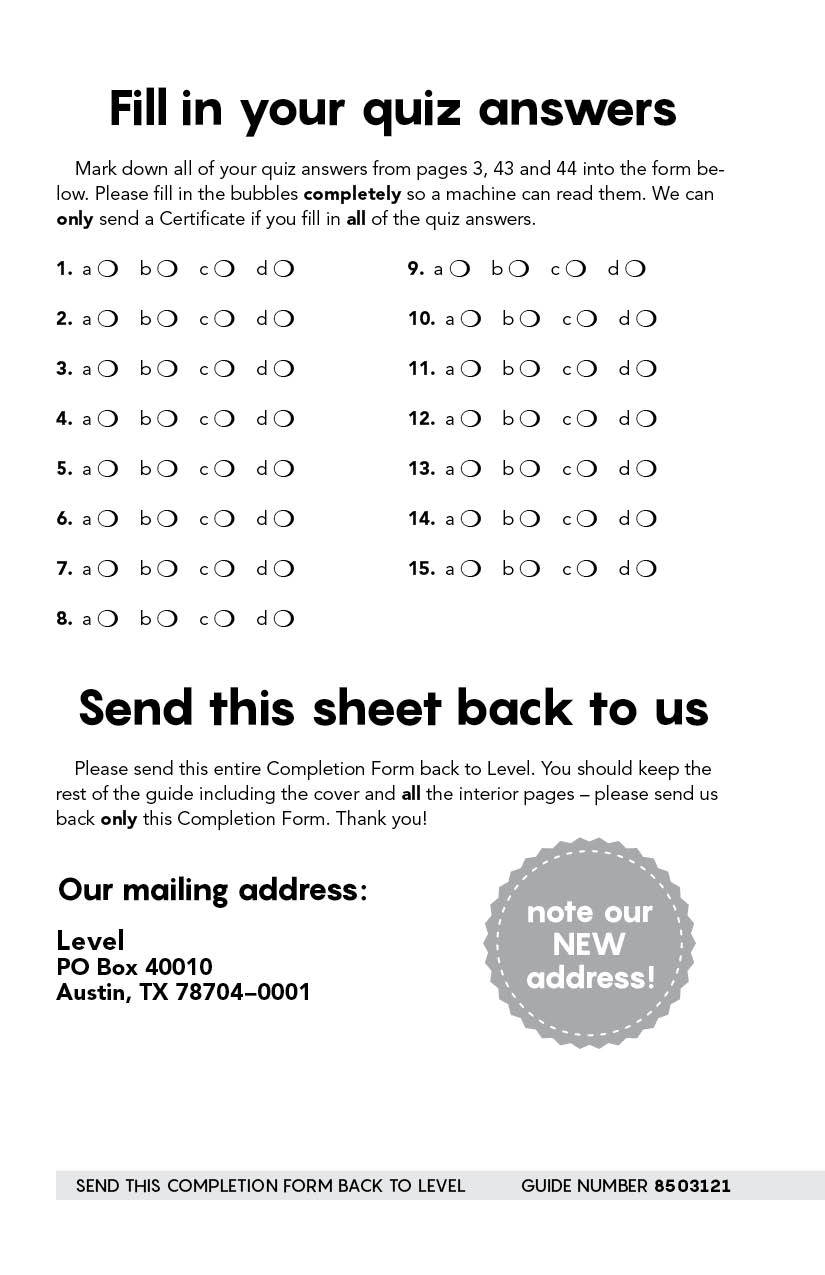 Completion Form - How To Start Your Own Business: Expand, Adapt And Improve by Level