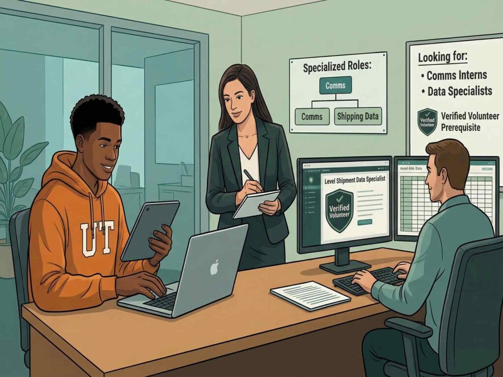 Illustration showing specialized volunteering for the nonprofit Level