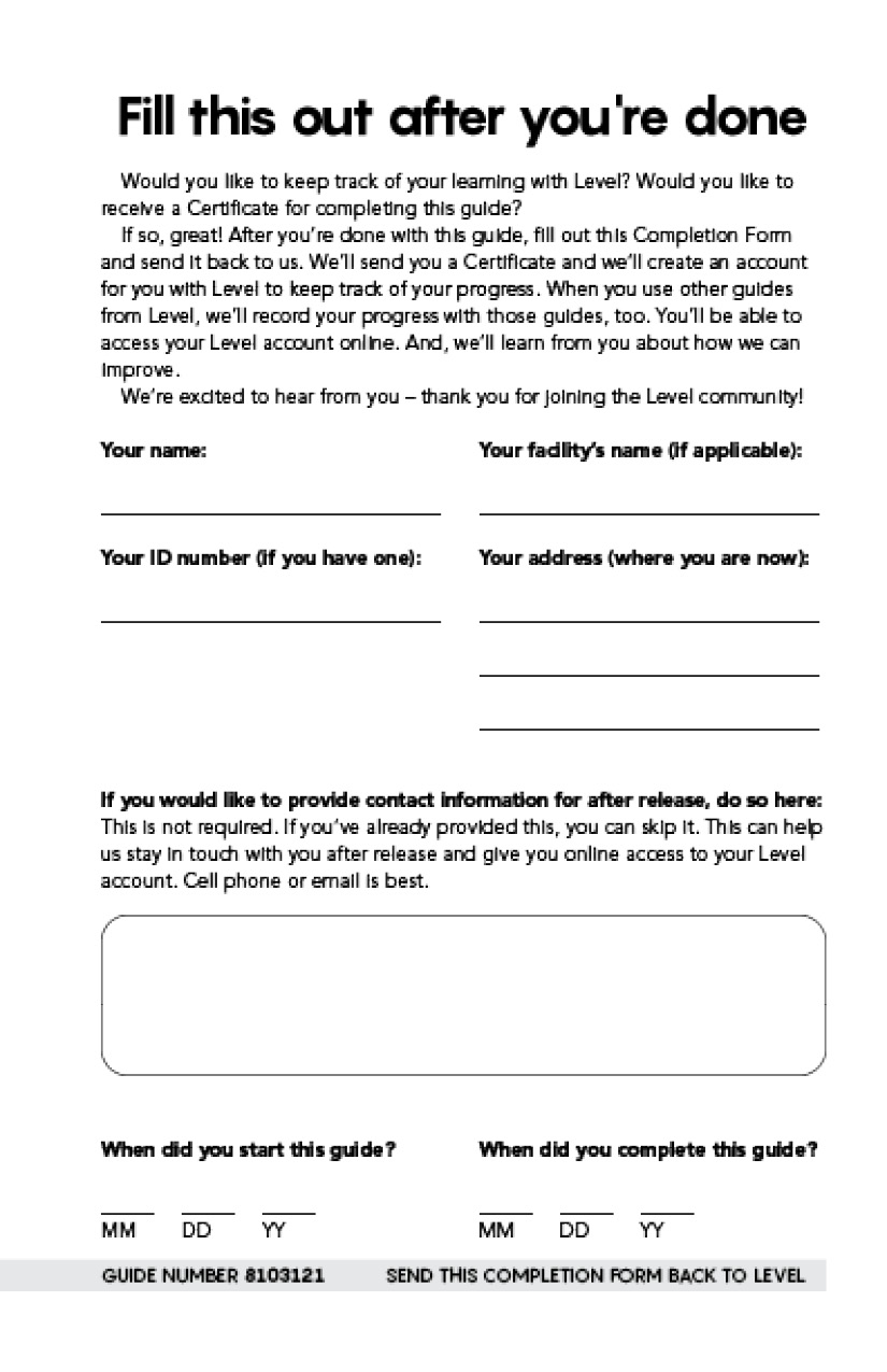Completion Form - Build Your Financial Future: The Power Of Ownership by Level