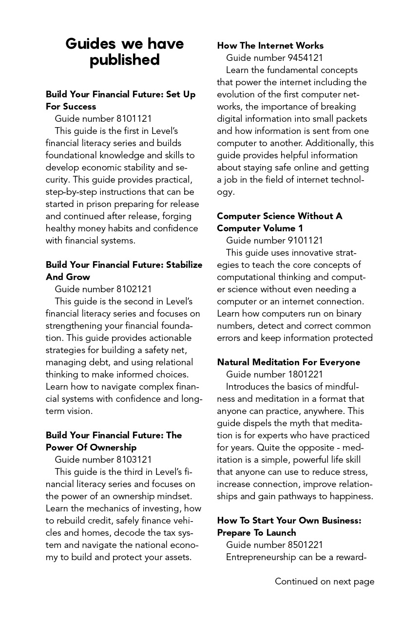 Inner Back Cover - Build Your Financial Future: The Power Of Ownership by Level